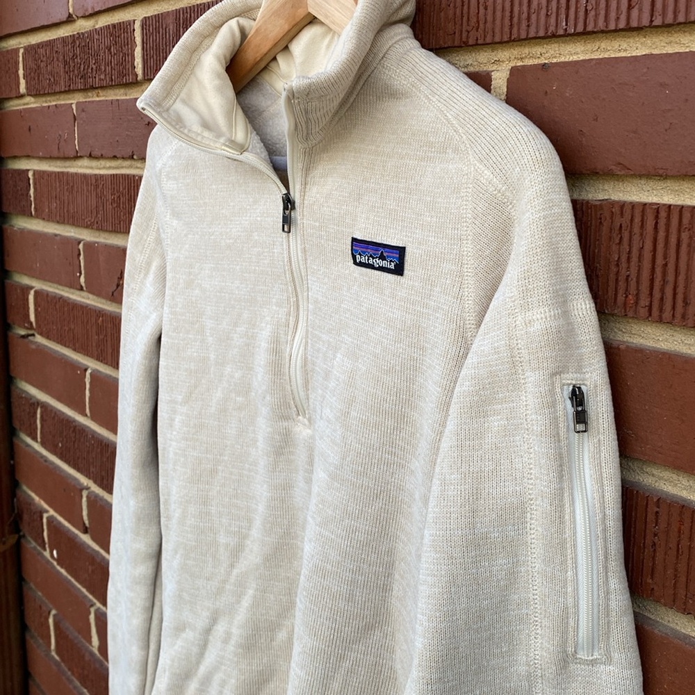 Patagonia‎ Women's 1/4 Quarter Zip Better Sweater Pullover in Oyster White Small - Picture 6 of 11